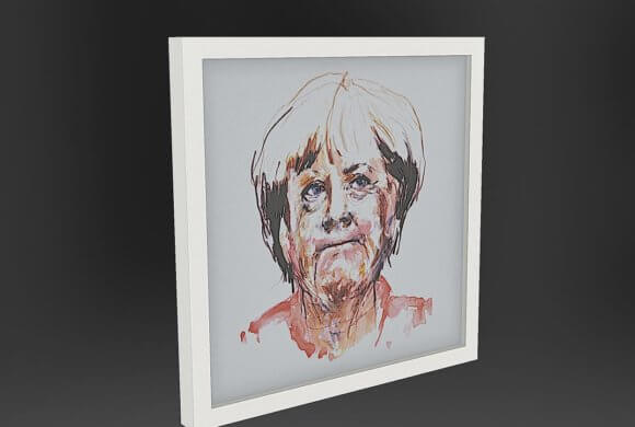 3D naskenovaný obraz Angely Merkelové pro umělecké prezentace v AR
