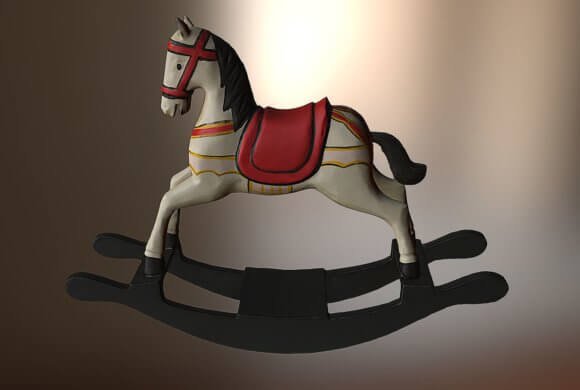 3D sken dřevěného koníka