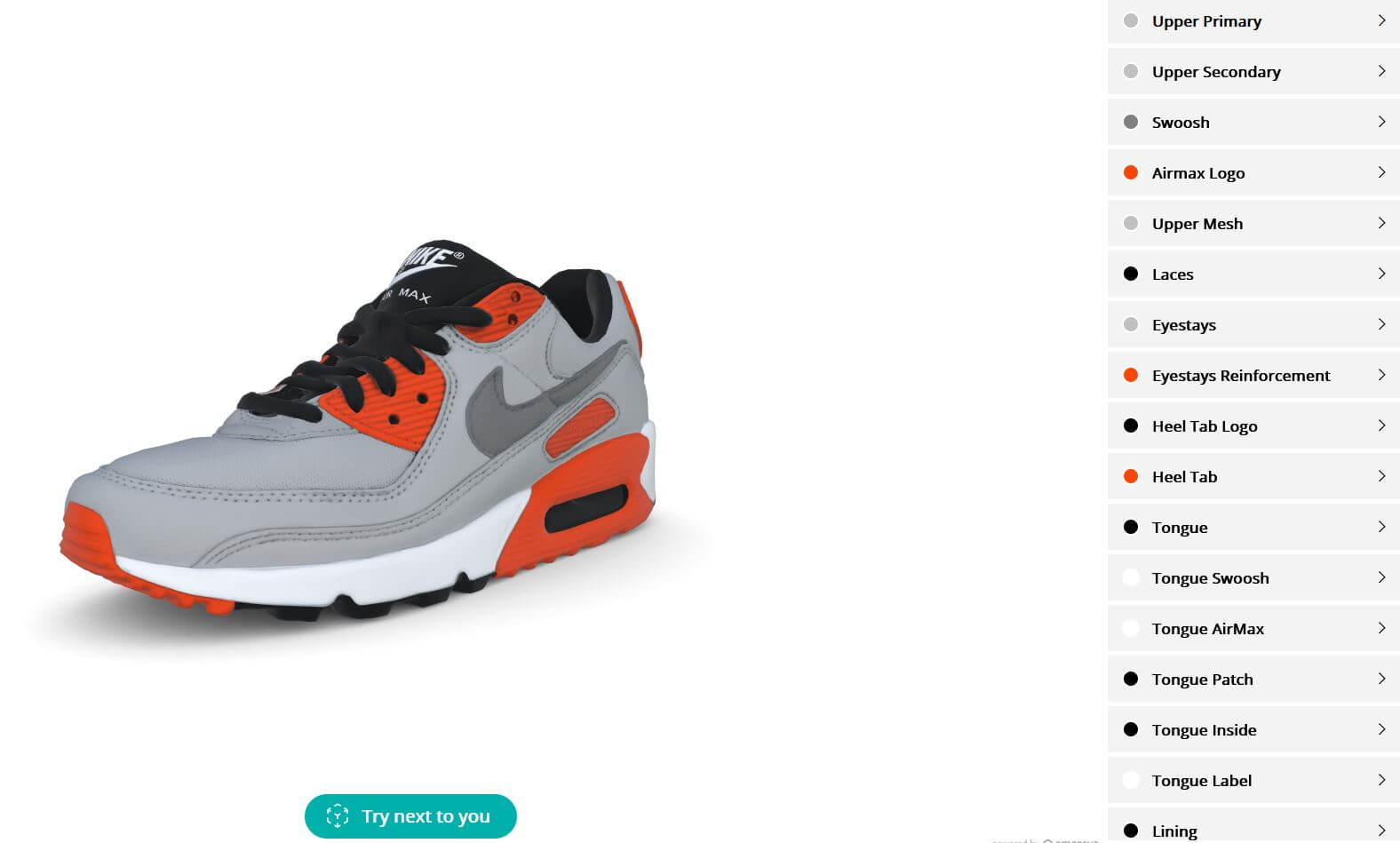 Cantidad de dinero Están familiarizados whisky Nike AirMax 90 configurator - VR Model Factory